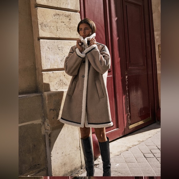 Zara oversized buttoned double faced coat - Picture 2 of 8